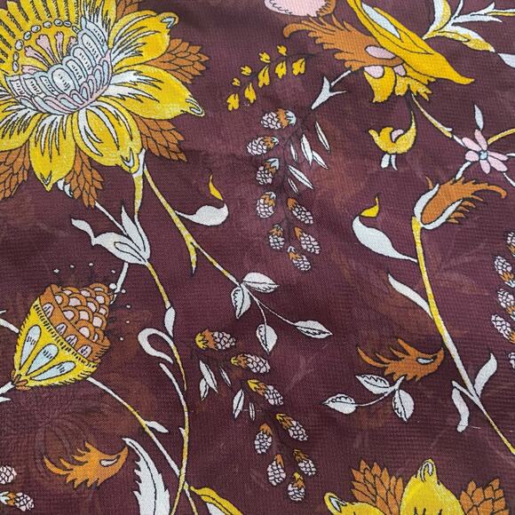 Lane Bryant Tank 22 Burgundy Yellow Floral Ruffle Layered Sheer - Picture 11 of 12